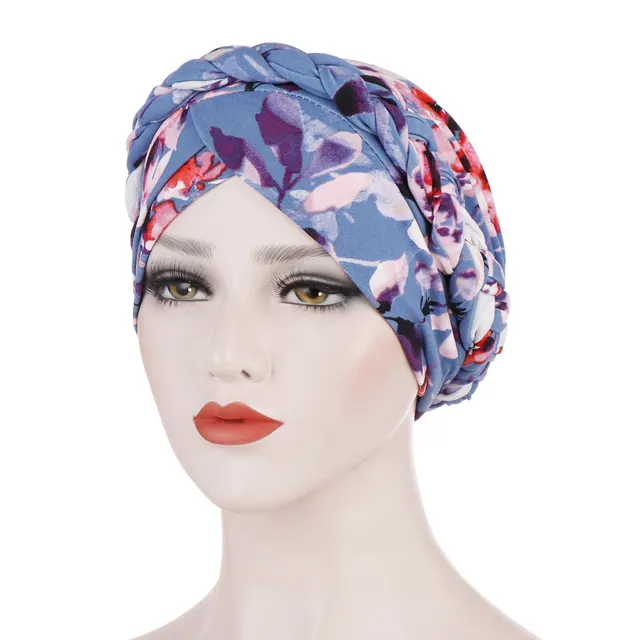 Printed brushed milk silk scarf Lake Blue - Shop at LoveMi