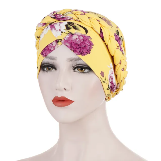 Printed brushed milk silk scarf Yellow - Shop at LoveMi