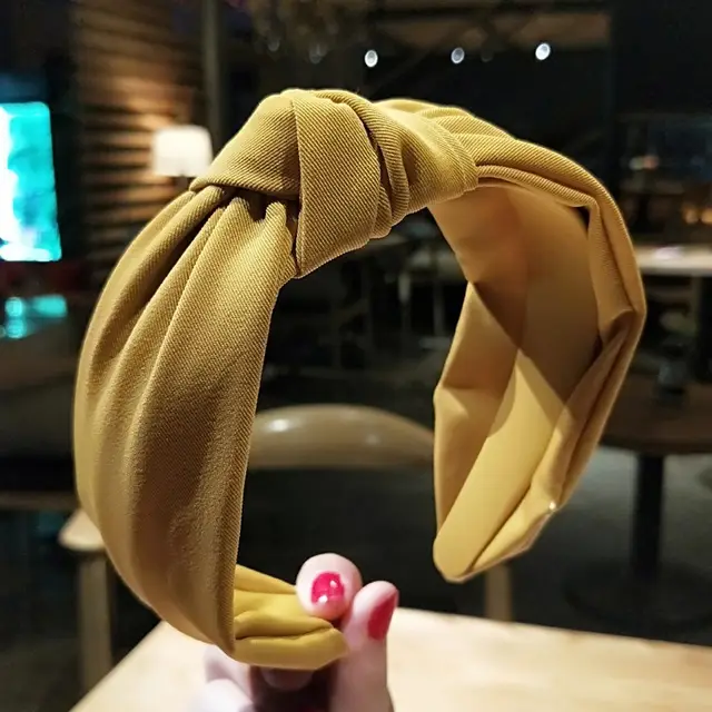 Knotted Fabric Hair Band Yellow - Shop at LoveMi