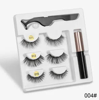 A Pair Of False Eyelashes With Magnets In Fashion - 3Pc Mixed E