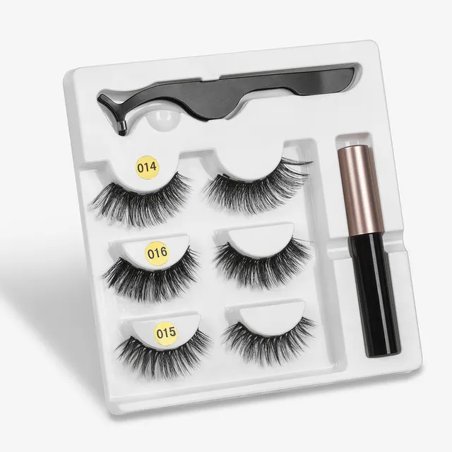 A Pair Of False Eyelashes With Magnets In Fashion 3Pc Mixed G - Shop at LoveMi