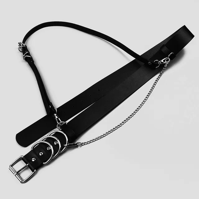 Military wind chain summer dress belt waist belt decoration chain single shoulder strap waist seal female straps Black - Shop at LoveMi