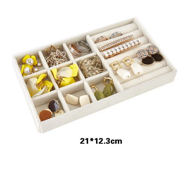 Home Large Capacity Flannel Jewelry Box With Earrings Nails Hand Accessories - Shop at LoveMi