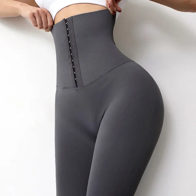 Hip Yoga Pants High Waist stretch Leggings Grey - Shop at LoveMi
