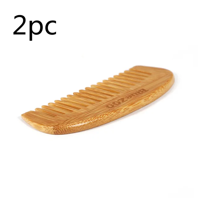 Natural Bamboo Wooden Hair Comb Massage Scalp Anti static Men Comb 12x5.2cm Women Hair Styling Tool Head Meridian Massage Comb Brown 2Pc - Shop at LoveMi