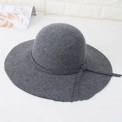 Fashionable and versatile wool felt hat Dark Grey - Shop at LoveMi