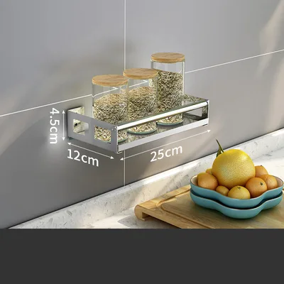 Punch free kitchen seasoning rack 02Silver - Shop at LoveMi