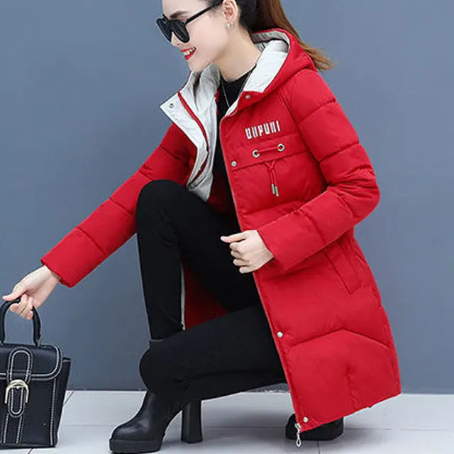 Mid length loose and thick down cotton Red - Shop at LoveMi