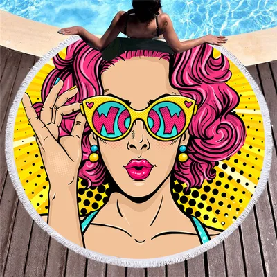 Retro round printed beach towel - Shop at LoveMi