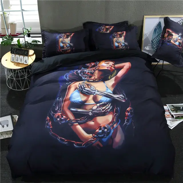 Three Piece Digital 3d Printing Duvet Cover Bed - Shop at LoveMi