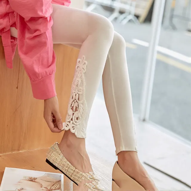 Women's cotton leggings White - Shop at LoveMi