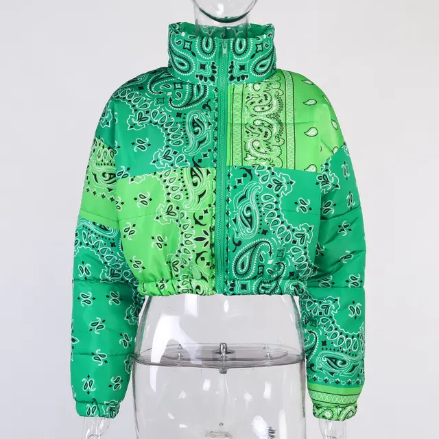 Casual all match bread cotton jacket women Green - Shop at LoveMi