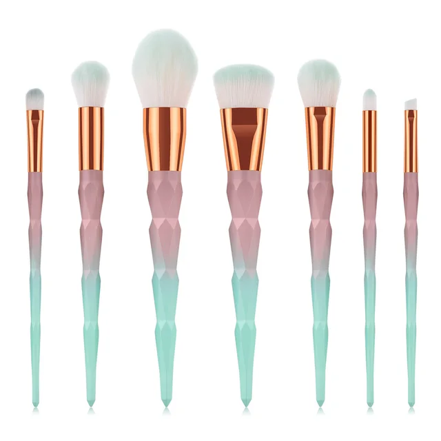 Gradient diamond makeup brush Pink Green - Shop at LoveMi