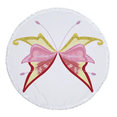 Round Printed Beach Towel With Microfiber And Tassels Feels Soft Style 7 540G - Shop at LoveMi