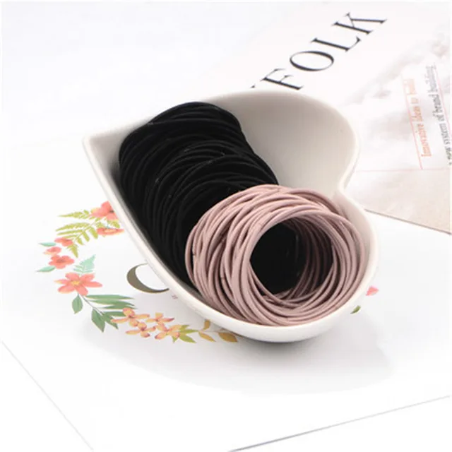 2mm thick and high elastic base hair loop Black Pink - Shop at LoveMi