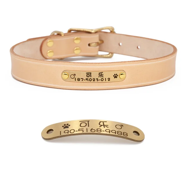 Hand made leather lettering to prevent losing Dog Tag Customized - Shop at LoveMi