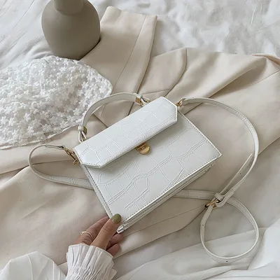 Stone embossed crossbody bag White - Shop at LoveMi