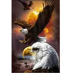 5D Diy Full Round Diamond Painting Soaring Eagle Mosaics Cross-stitch Diamond Embroidery New Year Decoration Gifts Diamant - 60X80