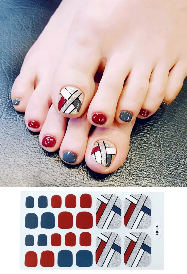 Nail Foot Sticker Cute Waterproof Foot Nail Sticker Silver - Shop at LoveMi