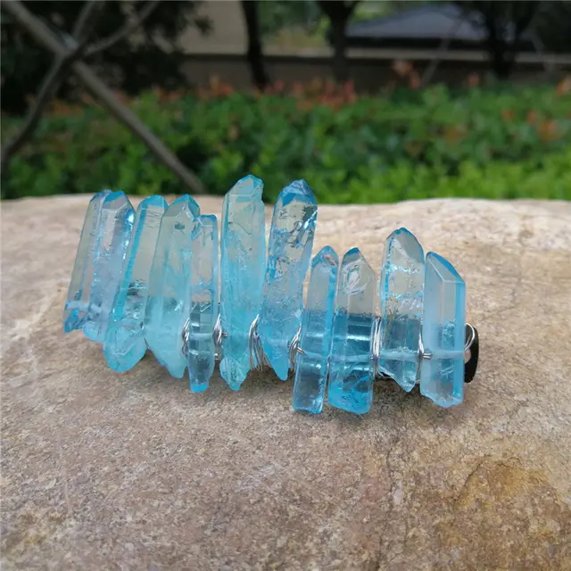 Classic Hair Clip Handmade Gems - Light Blue