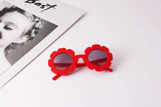 Transparent Sun Flower Glasses - Red