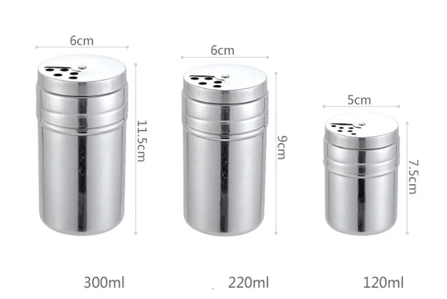 Spice jar stainless steel cruet Silver 3Pcs - Shop at LoveMi