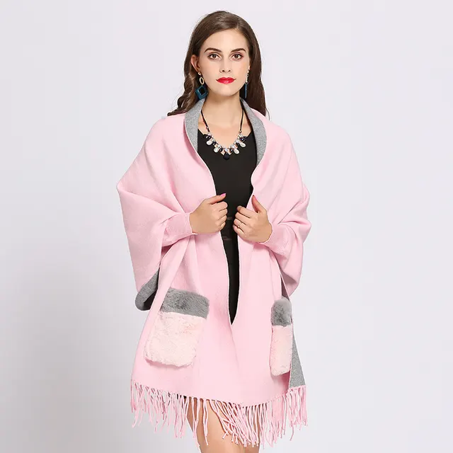 Women's knitted Cape - Pink