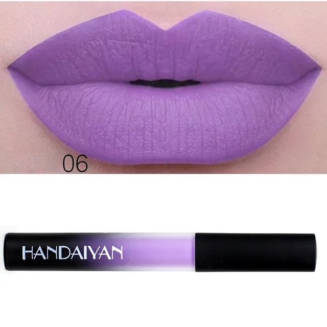 Charm color matte Velvet Matte Lip gloss lip matte glaze with matte lipstick liquid lasting authorization - Light Purple