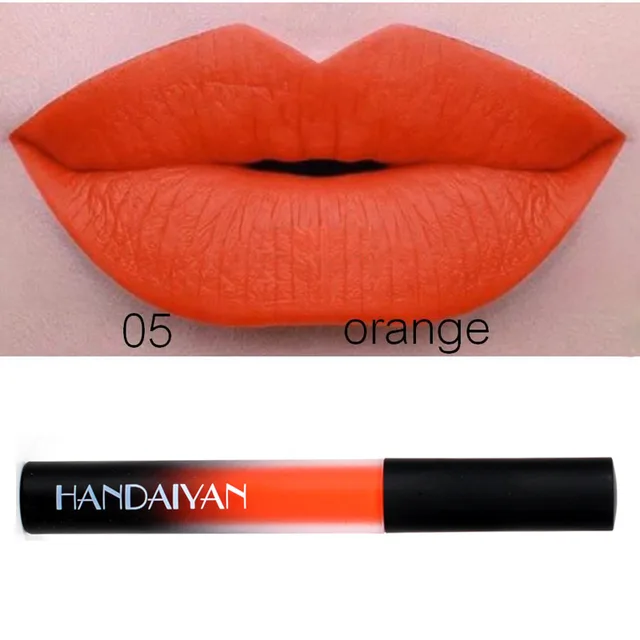 Charm color matte Velvet Matte Lip gloss lip matte glaze with matte lipstick liquid lasting authorization Orange - Shop at LoveMi