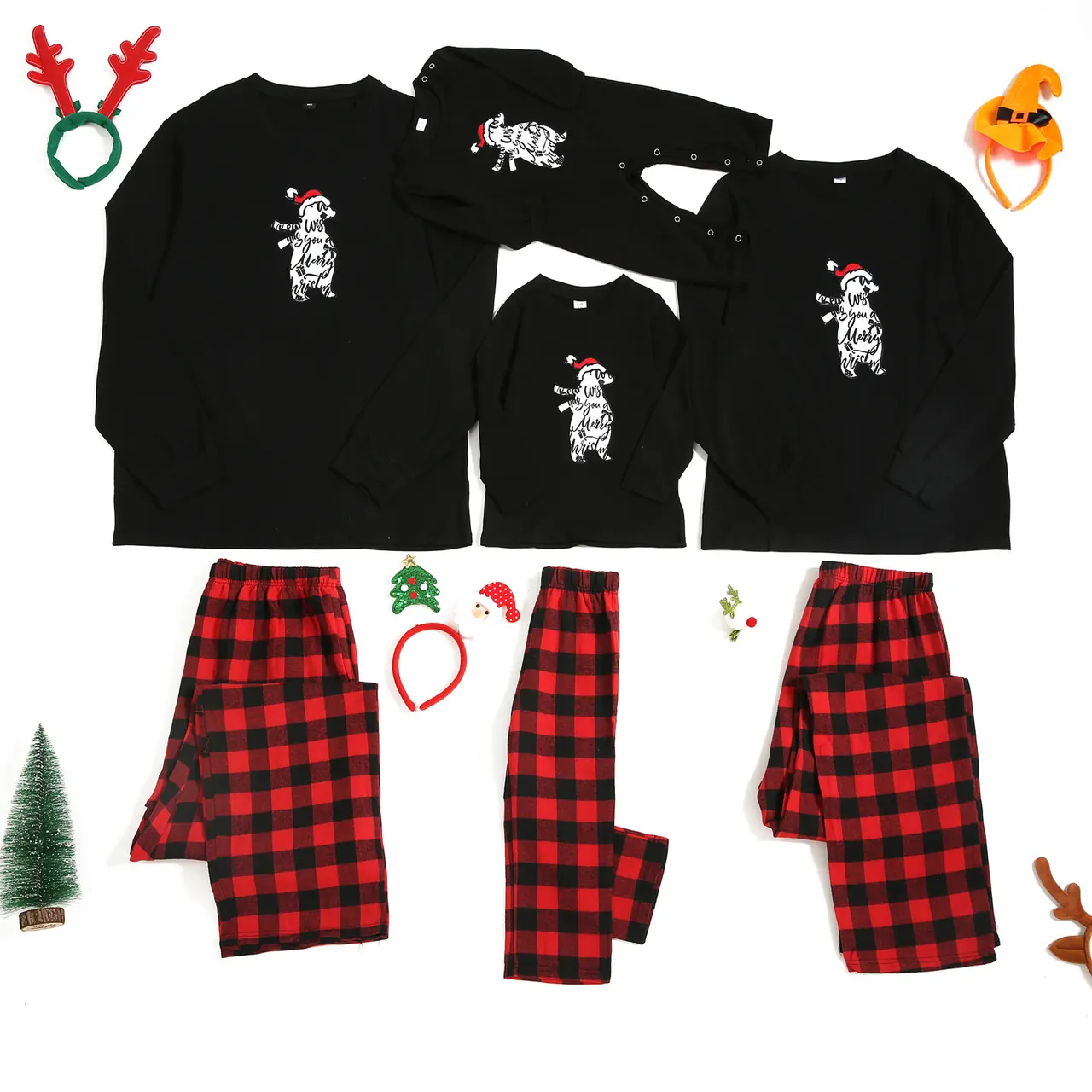 Christmas parent-child set - Black Red