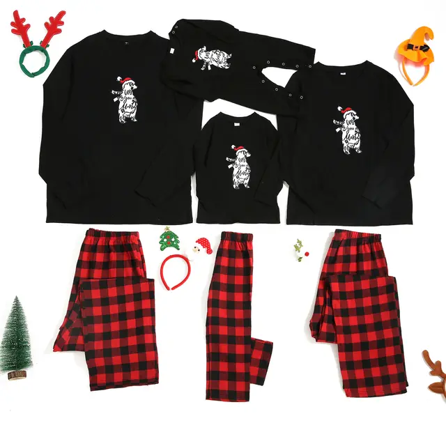 Christmas parent child set Black Red - Shop at LoveMi