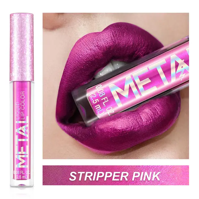 Metallic lip gloss - Striped Pink