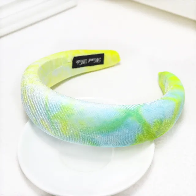 Tie dyed velvet sponge headband Green - Shop at LoveMi