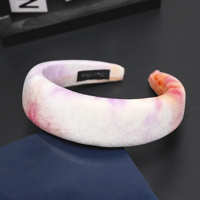 Tie dyed velvet sponge headband Pink - Shop at LoveMi