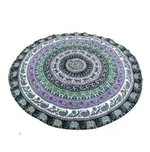 Elephant Totem Round Beach Towel - Dark Grey