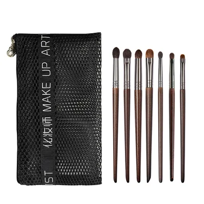 Makeup Brush Set Animal Hair Eyeshadow Brush Base Brush Blending Brush 6 Sticks Mesh Bag - Shop at LoveMi