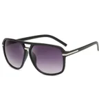 Retro square frame sunglasses - Black