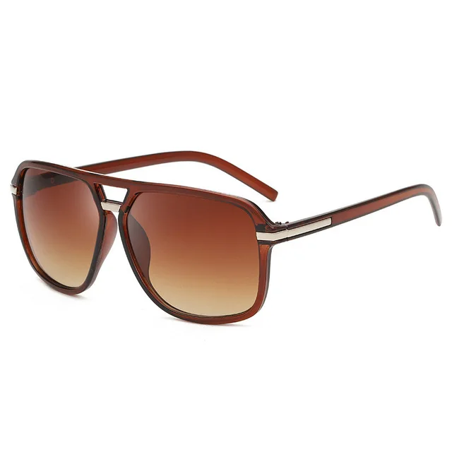Retro square frame sunglasses Dark Coffee - Shop at LoveMi
