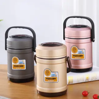 Vacuum insulation lunch box lifting pot insulation barrel - Grey