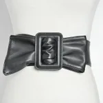 Sheepskin wide belt women - Black