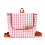 Children's plaid western style backpack - Pink