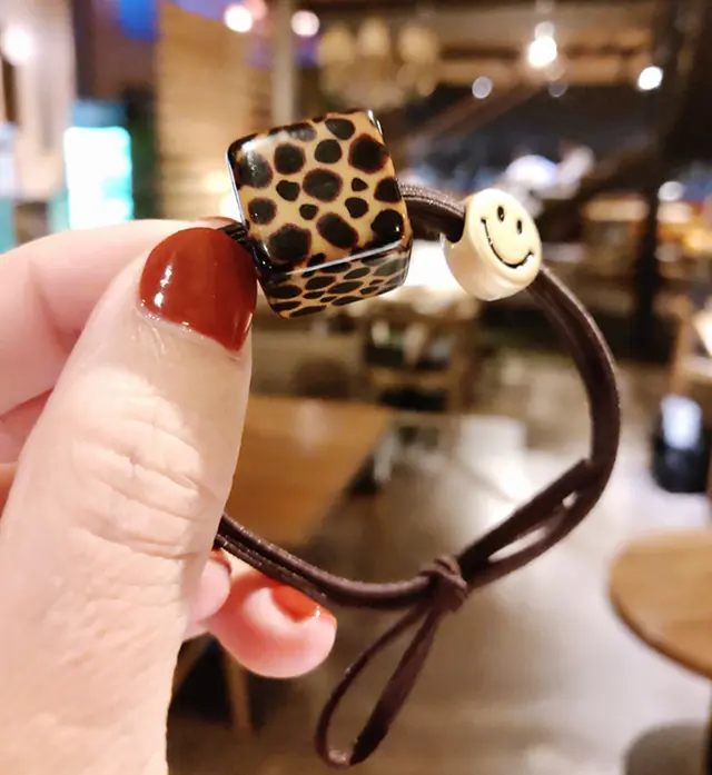 Leopard smiley head rope Coffee - Shop at LoveMi