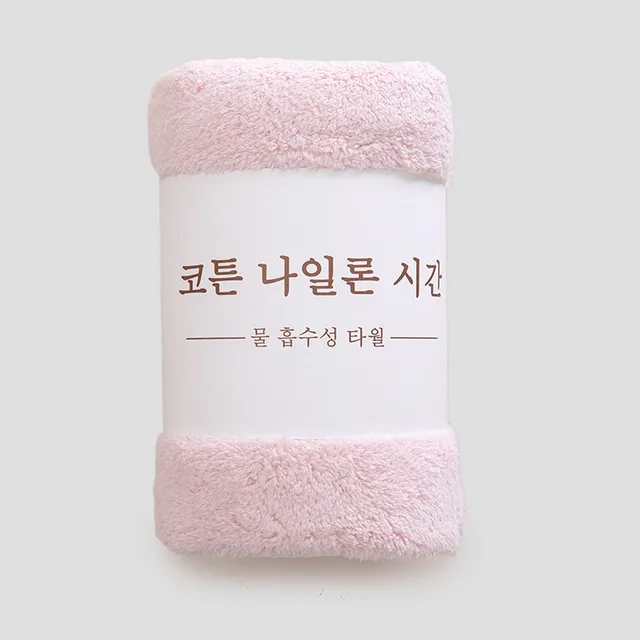 Soft Face Wash Coral Fleece Absorbent And Breathable Towel - Pink