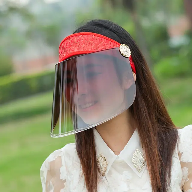 Sun protection lens sun hat - Red