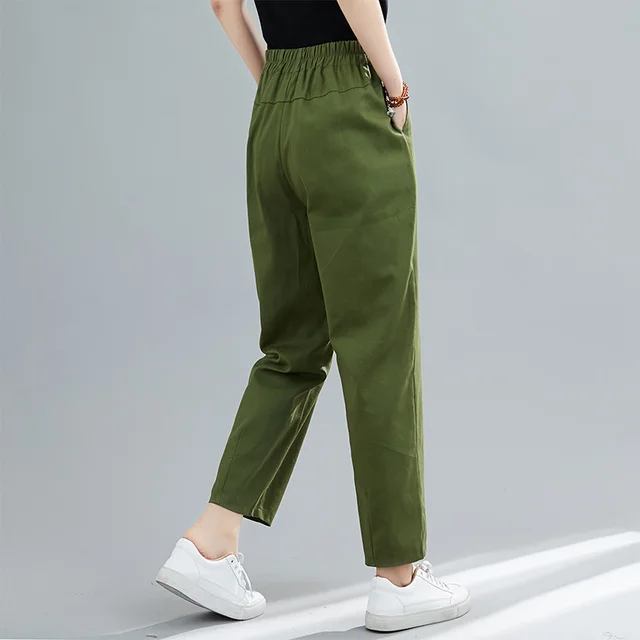 Korean casual pants carrot pants Army Green - Shop at LoveMi