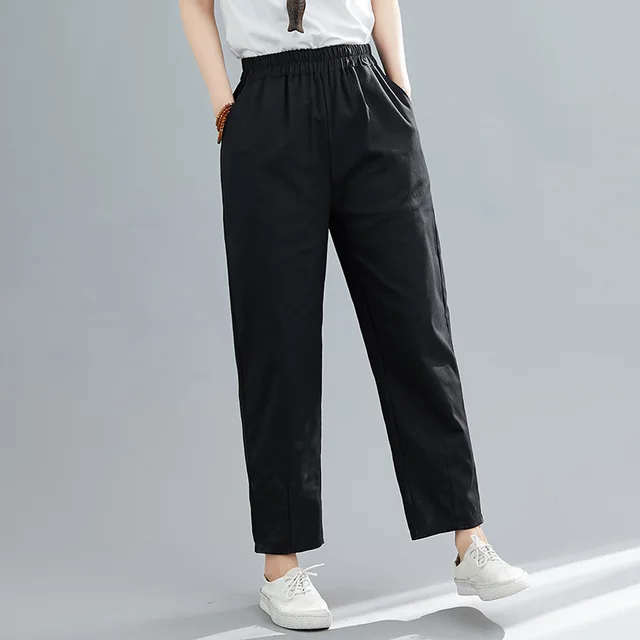 Korean casual pants carrot pants Black - Shop at LoveMi