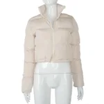 Stand-up collar warm casual down jacket - Tan