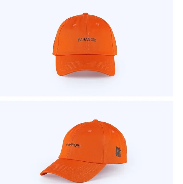 Spring Summer Black Hipster Man Wild Personality Embroidery Baseball Male - Orange