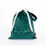 Hand-held drawstring velvet drawstring pocket - Green