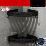 Compatible with Apple, Tripod Toilet Corner Shelf Bathroom Space Aluminum - Two Holes Black